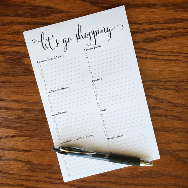 Meal planning and grocery list note pad set
