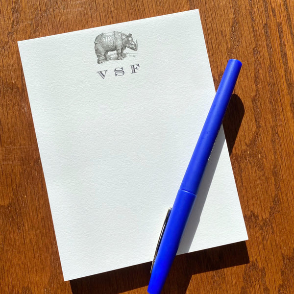 Personalized Durer Rhinoceros Stationery Note Cards