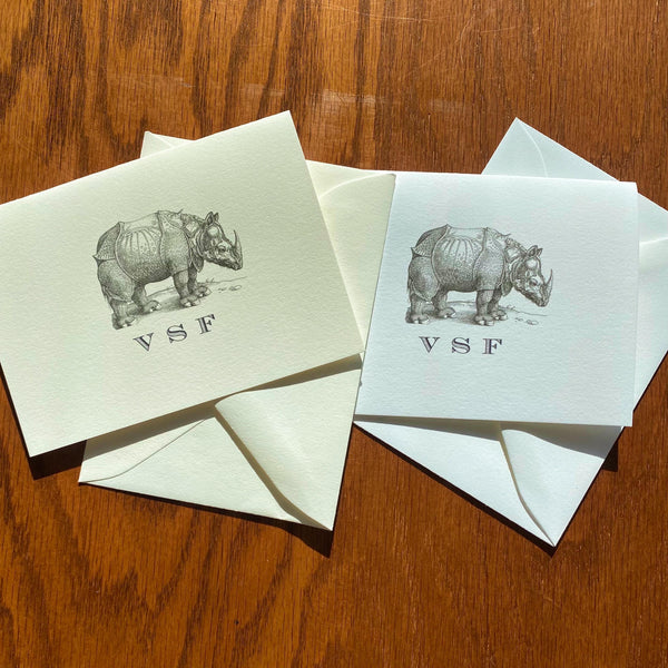 Personalized Durer Rhinoceros Stationery Note Cards